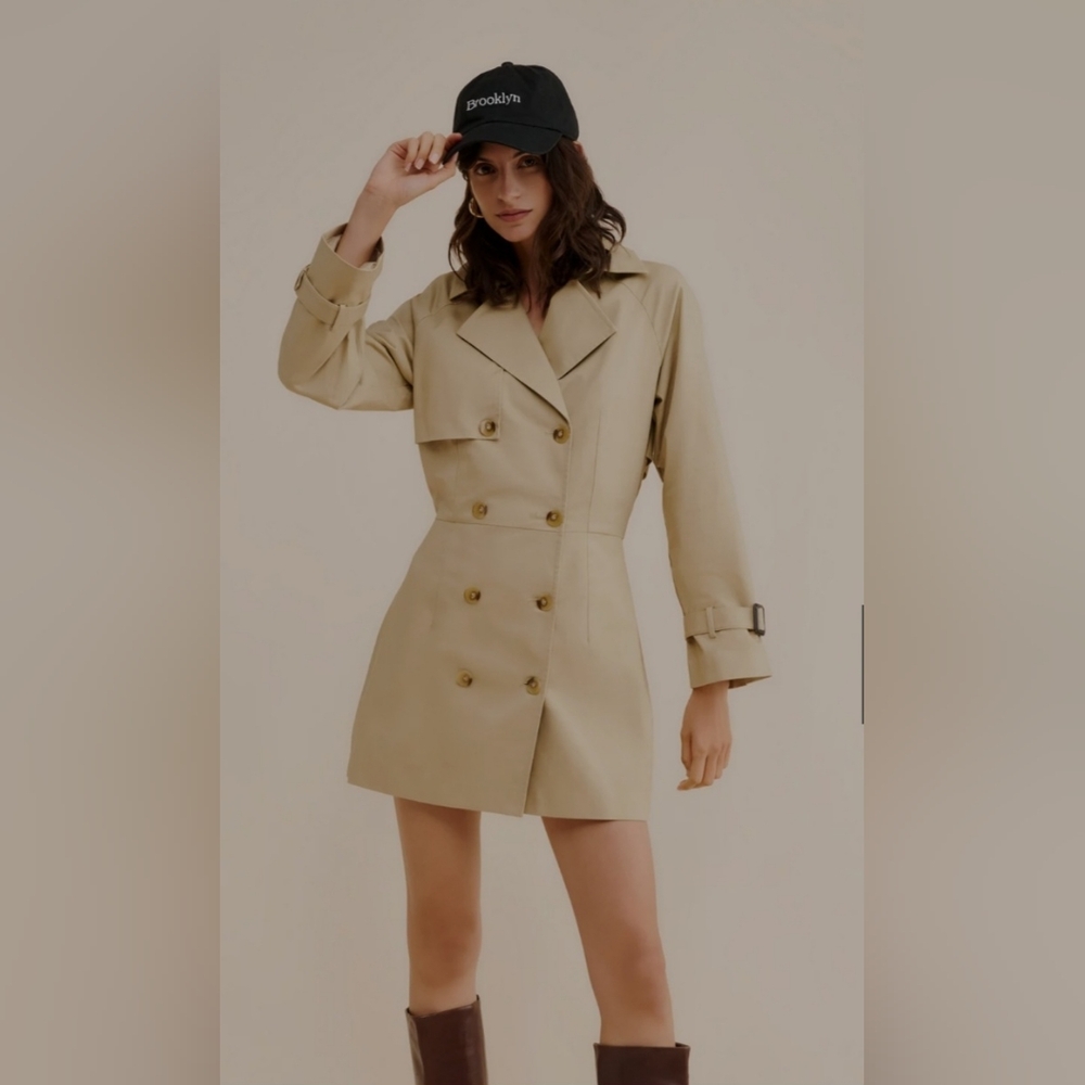 Mare Mare Long Sleeve V-Neck Trench Dress Size M